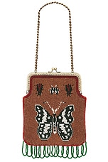 BODE Athalia Beaded Bag in Brown Multi, view 3, click to view large image.