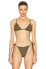 Bond Eye Luana Triangle Bikini Top in Cocoa Lurex, view 1, click to view large image.