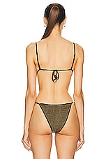 Bond Eye Luana Triangle Bikini Top in Cocoa Lurex, view 3, click to view large image.