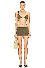 Bond Eye Luana Triangle Bikini Top in Cocoa Lurex, view 4, click to view large image.