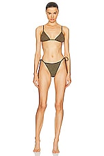Bond Eye Anisha Bikini Brief in Cocoa Lurex, view 4, click to view large image.