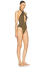 Bond Eye Tatiana One Piece Swimsuit in Cocoa Lurex, view 2, click to view large image.