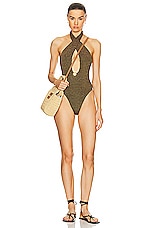 Bond Eye Tatiana One Piece Swimsuit in Cocoa Lurex, view 4, click to view large image.