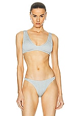 Bond Eye Scout Crop Bikini Top in Chrome Shimmer, view 1, click to view large image.