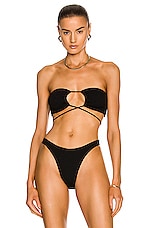 Bond Eye Margarita Eco Bandeau Bikini Top in Black, view 1, click to view large image.