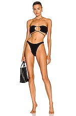 Bond Eye Margarita Eco Bandeau Bikini Top in Black, view 4, click to view large image.
