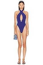 Bond Eye Tatiana One Piece Swimsuit in Sapphire Animalia, view 1, click to view large image.