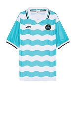 BOTTER x Reebok Short Sleeve Polo in Scuba Pop & White, view 1, click to view large image.