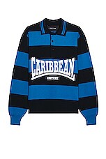 BOTTER Caribbean Couture Polo in Blue Dark Navy Stripe, view 1, click to view large image.
