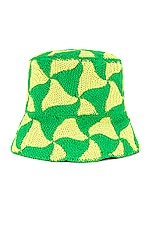 Bottega Veneta Bucket Hat in Parakeet & Kiwi, view 2, click to view large image.