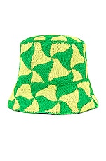 Bottega Veneta Bucket Hat in Parakeet & Kiwi, view 3, click to view large image.