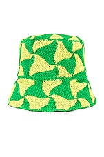Bottega Veneta Bucket Hat in Parakeet & Kiwi, view 4, click to view large image.