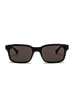 Bottega Veneta BV1146S Sunglasses in Shiny Black & Solid Grey, view 1, click to view large image.