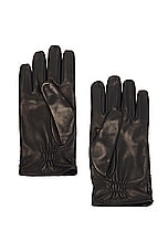 Bottega Veneta Intreccio Gloves in Black, view 2, click to view large image.