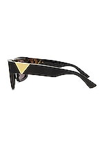 Bottega Veneta New Triangle Acetate Sunglasses in Shiny Black, view 3, click to view large image.