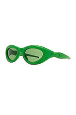 Bottega Veneta BV1162S Sunglasses in Solid Green, view 2, click to view large image.
