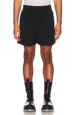 Bottega Veneta Tech Nylon Shorts in Black, view 3, click to view large image.