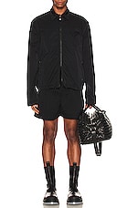 Bottega Veneta Tech Nylon Shorts in Black, view 4, click to view large image.