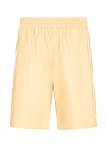 Bottega Veneta Smooth Nappa Shorts in Butter, view 1, click to view large image.