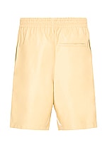 Bottega Veneta Smooth Nappa Shorts in Butter, view 2, click to view large image.