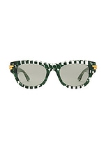 Bottega Veneta Bold Ribbon Sunglasses in Green, view 1, click to view large image.