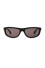 Bottega Veneta Slim Ribbon Sunglasses in Black & Grey, view 1, click to view large image.