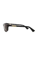 Bottega Veneta Slim Ribbon Sunglasses in Black & Grey, view 3, click to view large image.