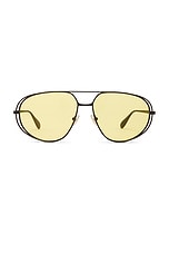 Bottega Veneta BV1344S Sunglasses in Black & Yellow, view 1, click to view large image.