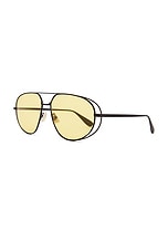 Bottega Veneta BV1344S Sunglasses in Black & Yellow, view 2, click to view large image.