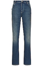 Bottega Veneta Medium Slim Denim Jeans in Mid Blue, view 1, click to view large image.