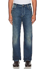 Bottega Veneta Medium Slim Denim Jeans in Mid Blue, view 3, click to view large image.