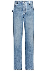 Bottega Veneta Light Medium Wash Straight Jean in Mid Blue, view 1, click to view large image.