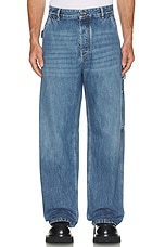 Bottega Veneta New Eco Wash Trousers in Mid Blue, view 5, click to view large image.