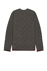 Bottega Veneta Mw Wool Intrecciato 3D Knit Sweater in Medium Grey Melange, view 2, click to view large image.