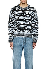 Bottega Veneta Distorted Stripes Sweater in Admiral & Fondant, view 3, click to view large image.