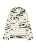 Bottega Veneta Mw Textured Stripe Knit Sweater in Multico Seasalt, view 1, click to view large image.