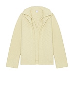 Bottega Veneta Wool Textured Compact Double Layer Cardigan in Soapstone, view 1, click to view large image.