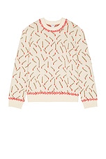 Bottega Veneta Cotton Jacquard Matches Sweater in String, Chalk