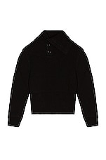 Bottega Veneta Double Face Shetland Sweater in Black, view 1, click to view large image.