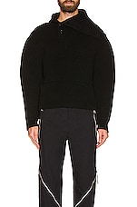 Bottega Veneta Double Face Shetland Sweater in Black, view 3, click to view large image.