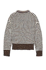Bottega Veneta Zig Zag Knit Sweater in Milkweed & White, view 2, click to view large image.