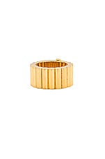 Bottega Veneta Malachite Pas Gold Silver Ring in Malachite, view 3, click to view large image.