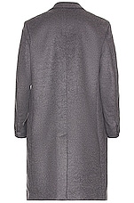 Bottega Veneta Curved Sleeves Long Coat in Grey Melange, view 2, click to view large image.