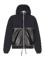 Bottega Veneta Packable Nylon Tricotine Jacket in Midnight Blue, view 1, click to view large image.