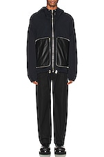 Bottega Veneta Packable Nylon Tricotine Jacket in Midnight Blue, view 4, click to view large image.
