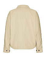 Bottega Veneta Asymmetric Jacket in Travertine, view 2, click to view large image.