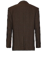 Bottega Veneta Prince Of Wales Wool Jacket in Brown, Red, & Blue, view 2, click to view large image.