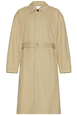 Bottega Veneta Light Cotton Twill Trench in Desert Taupe, view 1, click to view large image.