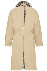 Bottega Veneta Light Cotton Twill Trench in Desert Taupe, view 4, click to view large image.