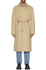 Bottega Veneta Light Cotton Twill Trench in Desert Taupe, view 6, click to view large image.